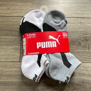 6 Pair Puma Men Sport-style Low Cut Versatility Comfort & Style Sock Large 10-13